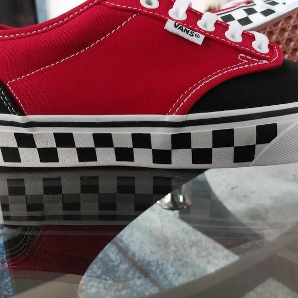 Mens Red Blk Checkered Vans Sz 8 Men NWT - Picture 6 of 10